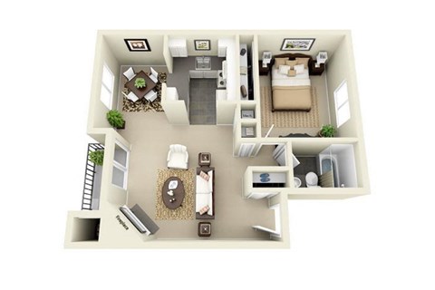 St. Johns 1bed 1bath apartment at Miramonte Lodge, Milwaukie, OR